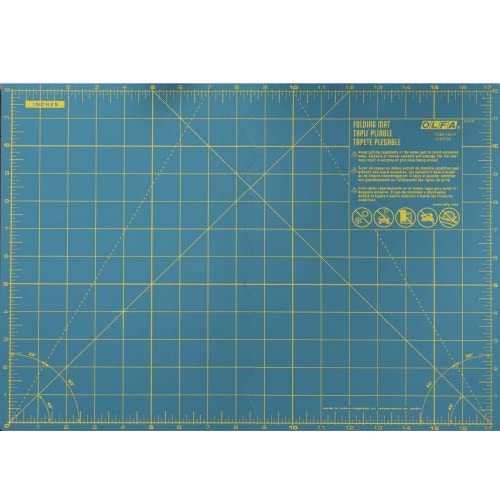 OLFA 12x17" Folding Self-Healing Rotary Mat (FCM-12x17) - Triple-Layer - size: 17"L x 12"W