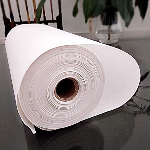 MEGREZ Roll Pack Thicken Chinese Calligraphy Paper - color: White, size: 13.8 in x 164 ft