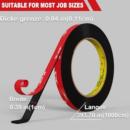 tapify Double Sided Tape Heavy Duty 0.39 x33FT - size: 0.39IN x 33FT