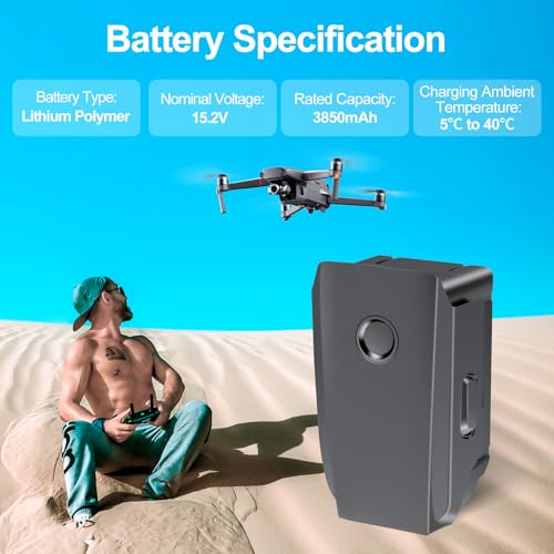 Fantasyo Mavic 2 Battery, 3850mAh Intelligent Flight Battery Replacement (1 Pack), Compatible with DJI Mavic 2 Pro/Zoom/Enterprise & Enterprise Advanced