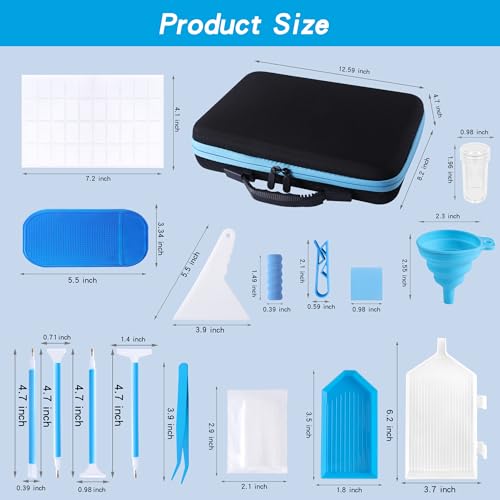 LYMUSUMI Diamond Art Storage Containers 120 Slots Diamond Painting Tools - color: Blue-120 Slots