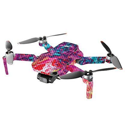 MightySkins Carbon Fiber Compatible with DJI Mini 2 Portable Drone - Paint Party | Protective, Durable Textured Carbon Fiber Finish | Easy to Apply and Change Styles | Made in The USA - color: Paint Party