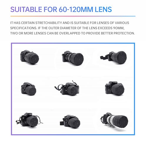 60–120mm Universal Camera Lens Cover for DSLR & Mirrorless Cameras, Flexible Front Lens Protector, Dustproof Scratch Resistant Lens Cap, 3 PCS - size: 3 PCS
