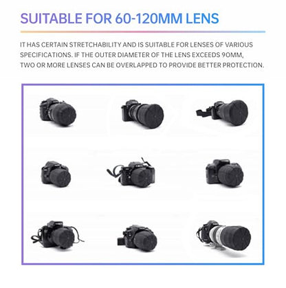 60–120mm Universal Camera Lens Cover for DSLR & Mirrorless Cameras, Flexible Front Lens Protector, Dustproof Scratch Resistant Lens Cap, 3 PCS - size: 3 PCS