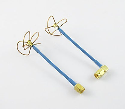 Anbee 2pcs FPV 5.8Ghz Circular Polarized Clover Leaf Antenna High Gain 5.8g Aerial Set RP-SMA Male Plug
