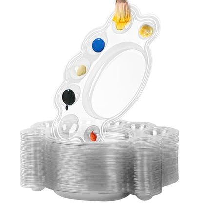 SHIDOW Foot-Shaped 8-Well Disposable Paint Palette Trays, Clear, 50 Pcs - color: 8 Well