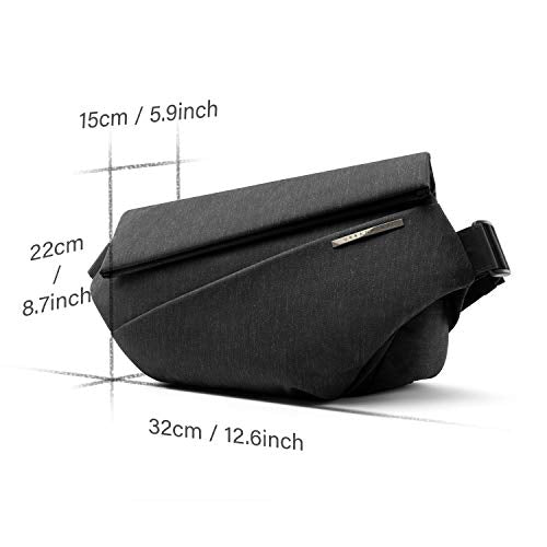 NIID R1 EDC Sling Bag for Men: 5L-6L Expandable Capacity - color: Meteorite Black