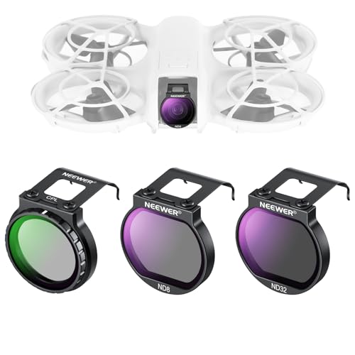NEEWER Filter Set for NEO Drone, 3 Pack CPL/ND8/ND32 Neutral Density Circular Polarizer Drone Accessories Slim Multicoated HD Optical Glass Compatible with DJI NEO, FL-N27 - size: Neo Metal, style: 3 Pack ND+CPL