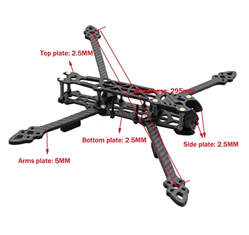 295mm FPV Racing Drone Frame 7inch Carbon Fiber Quadcopter FPV Freestyle Frame with 5mm Arms