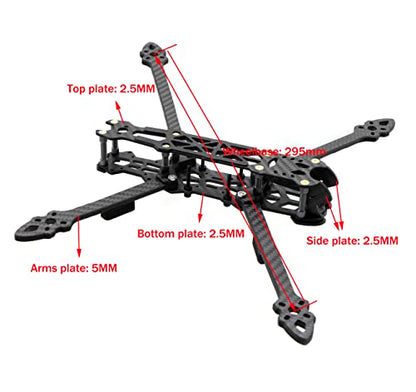 295mm FPV Racing Drone Frame 7inch Carbon Fiber Quadcopter FPV Freestyle Frame with 5mm Arms