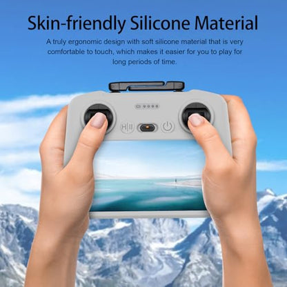 RC 2 Protective Silicone Cover for DJI RC2 Drone Remote Controller, Anti-Glare Screen Shade & Shockproof Case Controller Accessories,Compatible with Mini 5 Pro/Mini 4 Pro/Air 3S/Mavic 4 Pro - color: Grey, style: RC2 Remote Controller