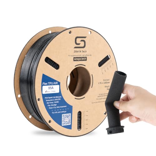 Siraya Tech Flex TPU Air 95A Active Foaming 3D Printer Filament, Black 1kg - color: Tpu Air 95a Black