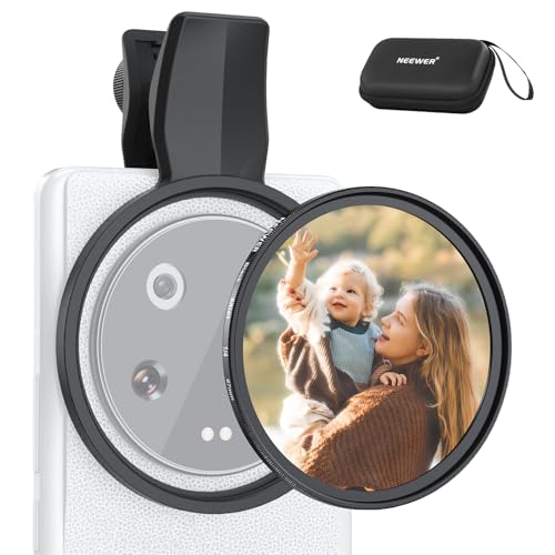 NEEWER 67mm Clip On Black Diffusion 1/4 Filter for Mist Cinematic Effect, Photography Camera Lens Accessories Kit Compatible with Android Samsung S25 Ultra Google Pixel Huawei Xiaomi, FL-B20 - size: 67mm, style: Black Diffusion 1/4 Compatible with Android