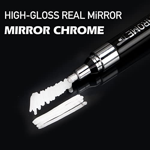 ZEYAR Liquid Chrome Marker Paint Marker, DIY Silver Marker Pen for most surfaces, High-gloss display effects, Dual tips: Extra Fine and Medium Point (0.7mm & 2mm Sized Tips) (1)