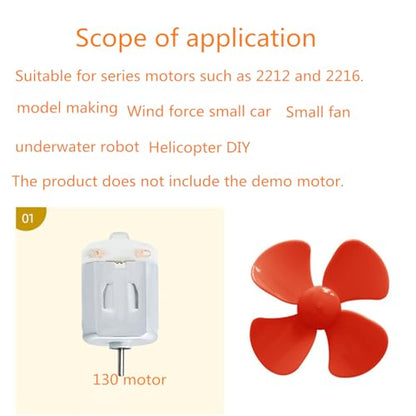 30 Pc Propeller Props, Small Four-Blade Propeller Blade Science and Technology Creative Production Process Material for 130 Motor Rotating Blade 2mm/0.08 inshaft Propeller (3 Colors Mixed) skrnrhrery