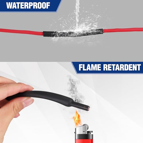 WORKPRO 3/8" Heat Shrink Tubing, 100 ft, 3:1 Dual Wall Adhesive, Black - size: 3/8"-100ft