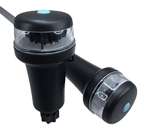 Pactrade Marine Navigation Lights for Boats LED - Red/Green & White Battery Powered Nav Lights for Boats - Pole & Surface Mounts (Curved), Fixed Base, Multi-Mode Operation - 1NM Waterproof - style: Pole & Surface Mounts (Curved), Fixed Base