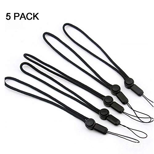 YOUOWO 5Pack Nylon Lanyards with Buttons,Adjustable Length(Black) - color: 5 Pack-black