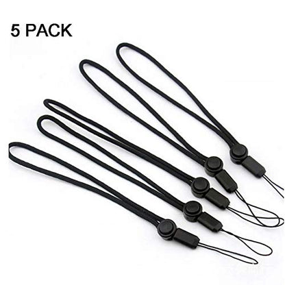 YOUOWO 5Pack Nylon Lanyards with Buttons,Adjustable Length(Black) - color: 5 Pack-black