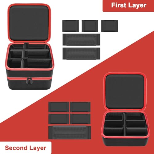 Double-Layer Battery Bag for Makita 40V, for Dewalt Battery&Charger - color: Red