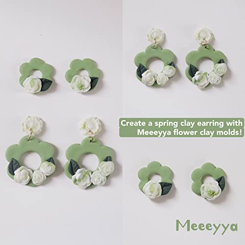 Flower Polymer Clay Molds, 2Pcs Polymer Clay Molds for Jewelry Making, Daisy Sunflower Rose Miniature Silicone Molds (13Flowers) - color: 13Flowers