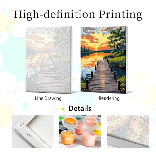 YOYA Framed Paint by Numbers Kit for Adults - Landscape Paint by Number - color: Landscape 033