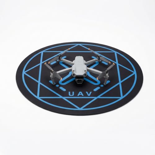Drone Landing Pad, 20 Inch Round Universal Waterproof Portable Fast-Foldable Helipad for Mini 5 Pro/4/3/2 Se/4k/Dji Neo/Flip/Mavic 3/Rc Quadcopters, Fit Various Drone Flying Scenarios (Blue) - color: Blue