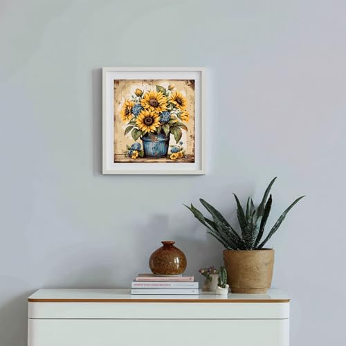 Gemozaic Sunflower Paint by Numbers Kit for Adults, 16 x 16 INCH, Unframed