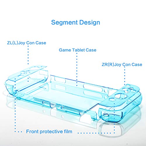 Dockable Case for Switch Console, Screen Protector & 6 Joystick Thumb Grips - color: Blue