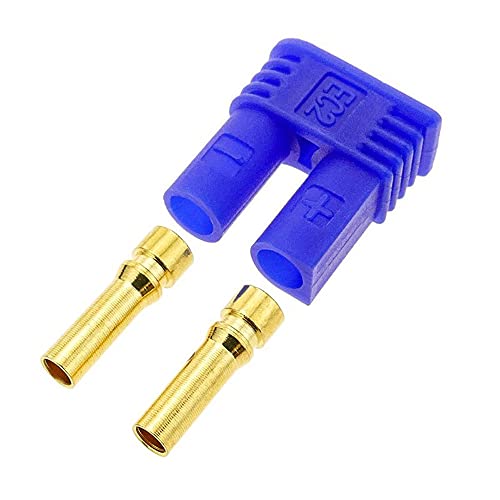 10Sets EC2 Battery Connector RC Adapter Gold-Plated 2.0MM 2MM Banana Plug Bullet Connector for RC Lipo Battery - size: EC2
