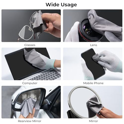 K&F CONCEPT 10 Pack Microfiber Lens Cleaning Cloth,15X18CM,Glasses Cleaner