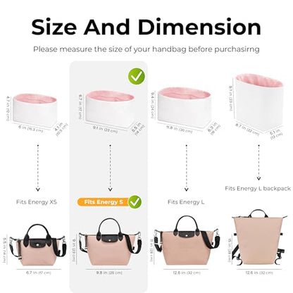 Purse Organizer Compatible with GROTTO Black Stone Medium Bag - color: Rose Sakura, size: Fits Energy S