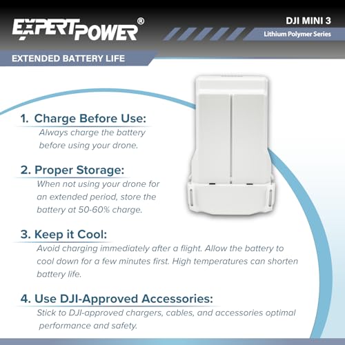 ExpertPower 3850mAh High Capacity Replacement Battery for DJI Mini 3, Mini 3 Pro Intelligent Flight Battery (New) - style: 1 Battery