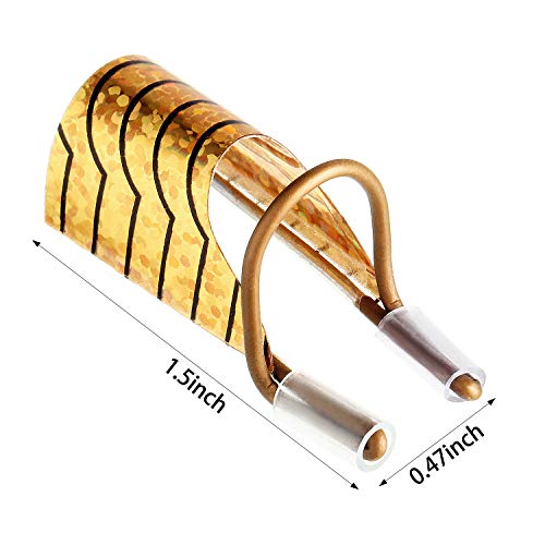Blulu 20 Pcs Nail Extension Forms, Reusable UV Gel Guides, Gold, Silver - color: Gold, Silver