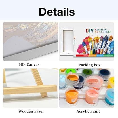 HeeBenor Framed Paint by Numbers Kit for Adults, Black Women, 8x12 Inch - color: Black Women 044