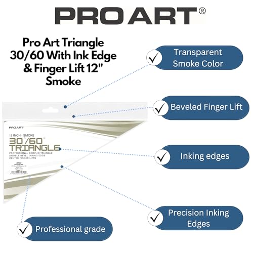 Pro Art 14-Inch 30/60-Degree Triangle, Smoke - color: Smoke, size: 14-inch, 30/60 Degrees