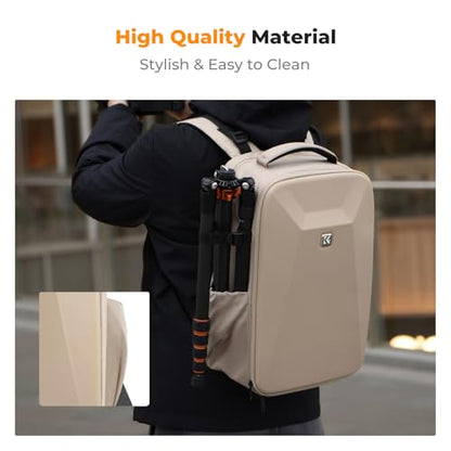 K&F CONCEPT Camera Backpack,Hardshell Photography DSLR Camera Bag - color: Khaki