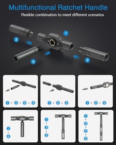 AMIR 42 in 1 Magnetic Screwdriver Set, DIY Ratchet Screwdriver Set Magnetic with Multi Bit, Precision Repair Tool Kit for Tools Home Improvement Computer Bicycle