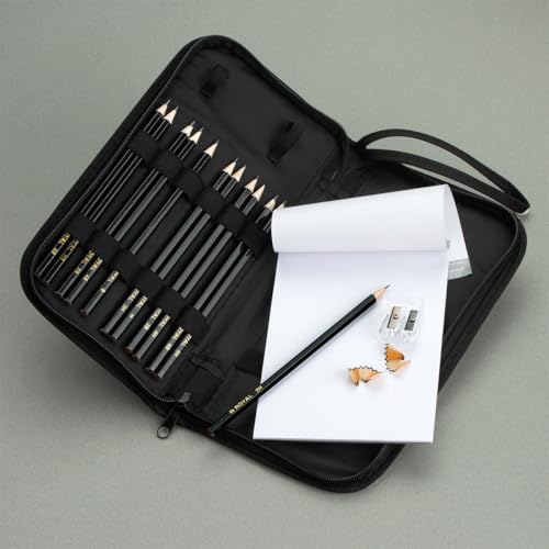 Drawing and Sketching Pencil Set In Zippered Carrying Case - size: 1 Count (Pack of 1), style: Sketching