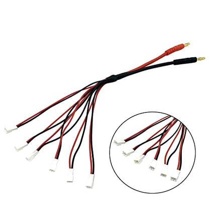 6X JST-PH to 4mm Banana Parallel Battery Charging Cable 30cm