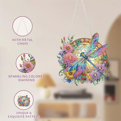 AIBOERL 2 Pack Diamond Art Kits for Adults, Bird Acrylic Hanging Suncatcher - color: DP03257