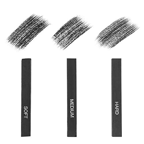 Pacific Arc Compressed Charcoal Sticks Soft 12 Pack for Drawing, Sketching, and Shading - style: Soft | 12 Pack