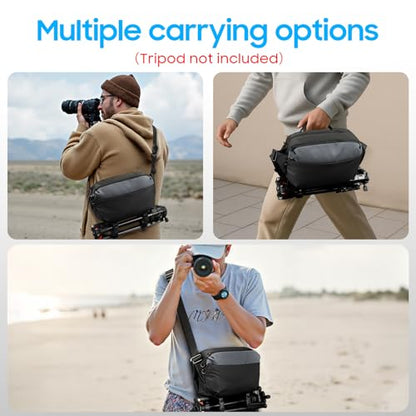 FINTIE Camera Sling Bag with Tripod Holder for DSLR SLR Mirrorless Cameras