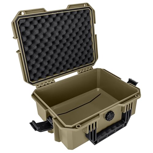 Eylar 13.8" Intact Series Compact Hard Camera Case, Lightweight and Durable Stacker Design with Foam - color: Dark Earth