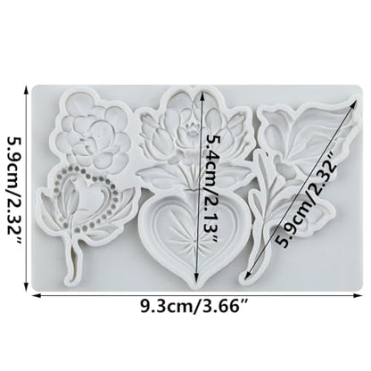 Flower Resin Silicone Mold Flower Heart Polymer Clay Molds - color: Style I