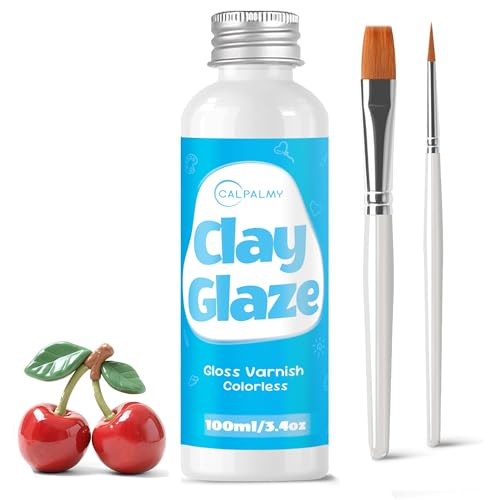 CALPALMY Air Dry Clay Gloss Glaze Varnish, Clear, 100ml - color: Gloss, size: 100ml