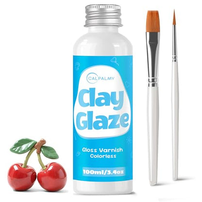 CALPALMY Air Dry Clay Gloss Glaze Varnish, Clear, 100ml - color: Gloss, size: 100ml