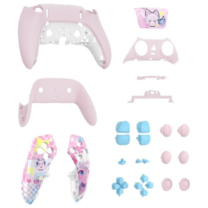 eXtremeRate Full Set Shell with Buttons Touchpad Cover Compatible with p s 5 Edge Controller, MeWoow Replacement Decorative Trim Shell Front Back Plates Compatible with p-s-5 Edge Controller - color: MeWoow