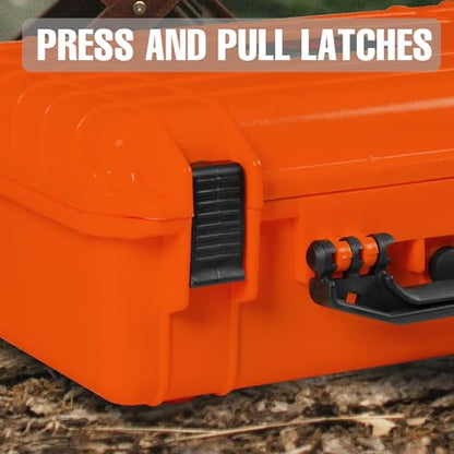 Jack Boss Waterproof Hard Camera Case with Pre-cut Foam,Orange - color: ORANGE