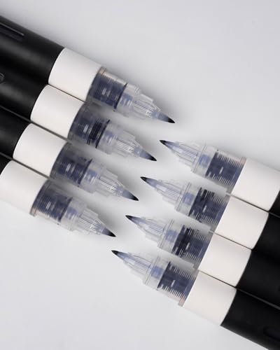 ROSYMENG Calligraphy Brush Pens, 4‑Pack, Soft & Hard Tip Sign Pens Marker